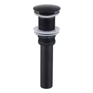 Desague Lavamanos Push Negro Con Tapon Grande 20 Cm