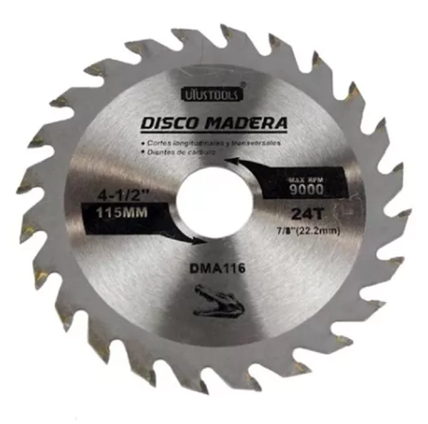 Disco Madera 115 X 24d 200un/Caja